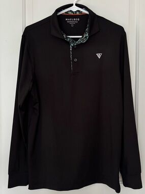 Maelreg Golf performance polo shirt long sleeve black small
